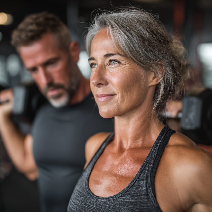 Възрастни хора в групово занятие